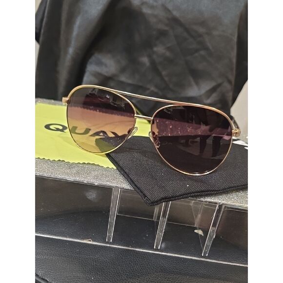 Quay Australia Vivienne 64MM Aviator Sunglasses- Gold/Brown main image 5